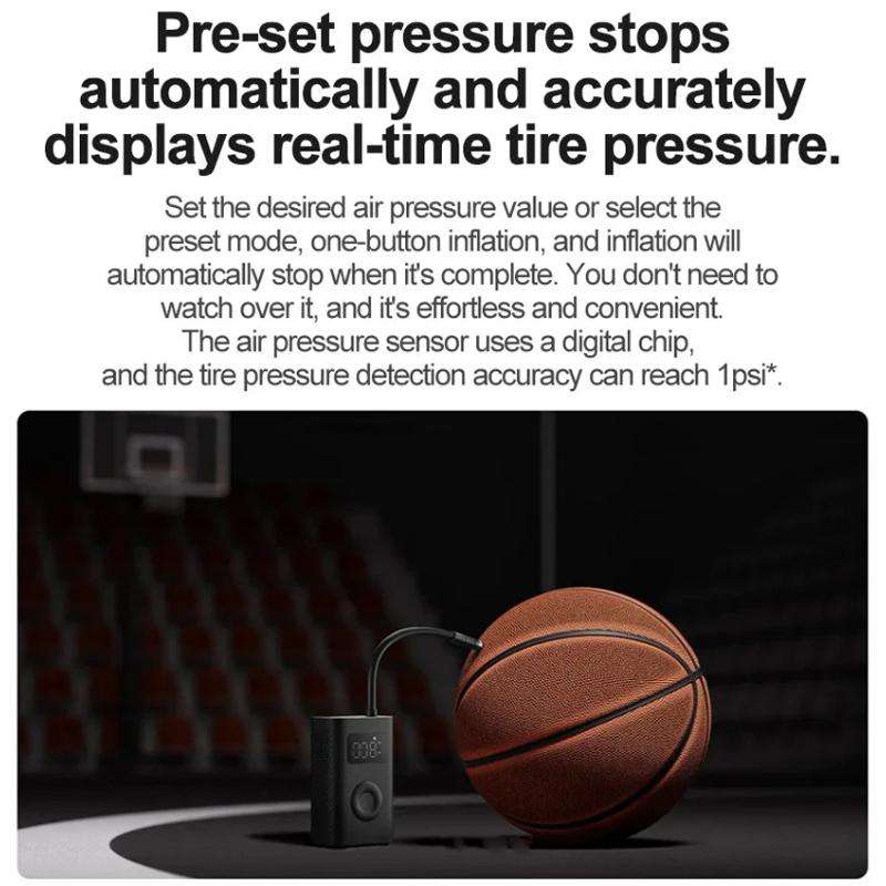 Xiaomi Mijia Air Pump 2D Portable Electric Air Compressor For Motorcycle Car Basketball(Black)