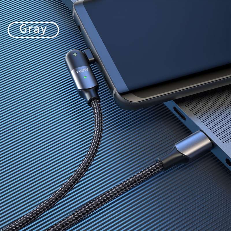 FXCTL-WY0G 100W 5A USB-C / Type-C to Type-C 180 Degree Rotating Elbow Fast Charging Cable, Length:1.
