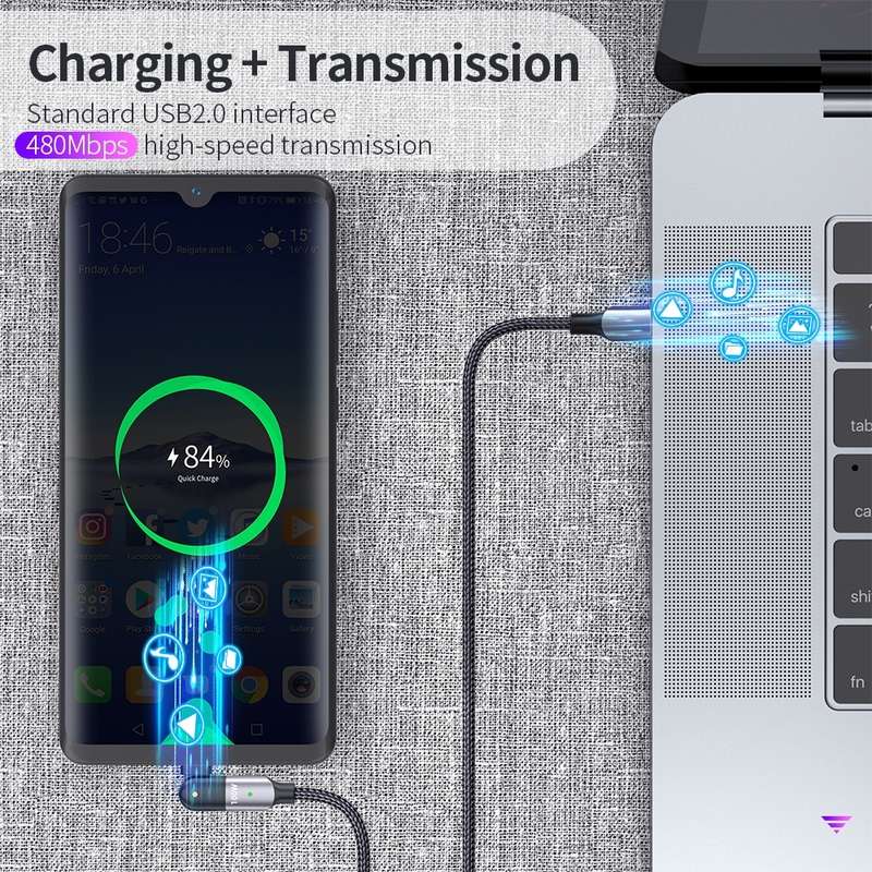 FXCTL-WY0G 100W 5A USB-C / Type-C to Type-C 180 Degree Rotating Elbow Fast Charging Cable, Length:1.