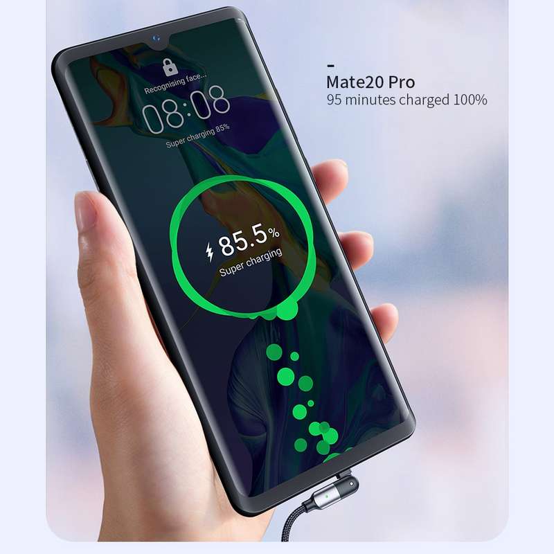 FXCTL-WY0G 100W 5A USB-C / Type-C to Type-C 180 Degree Rotating Elbow Fast Charging Cable, Length:1.