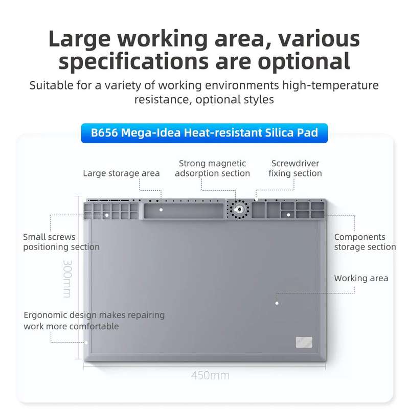 Mega-Idea B656 Desktop Insulation Heat-Resistant Silicone Pad