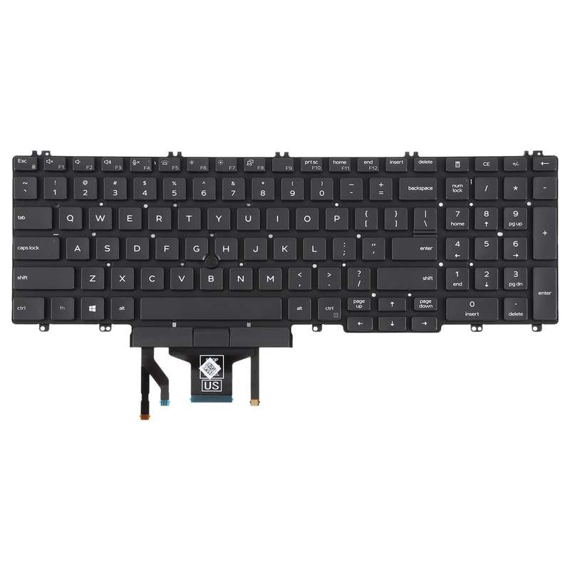 US Version Backlit Laptop Keyboard with Pointing for Dell Latitude 5500 5501 5511 5510 3500 3501 0MM