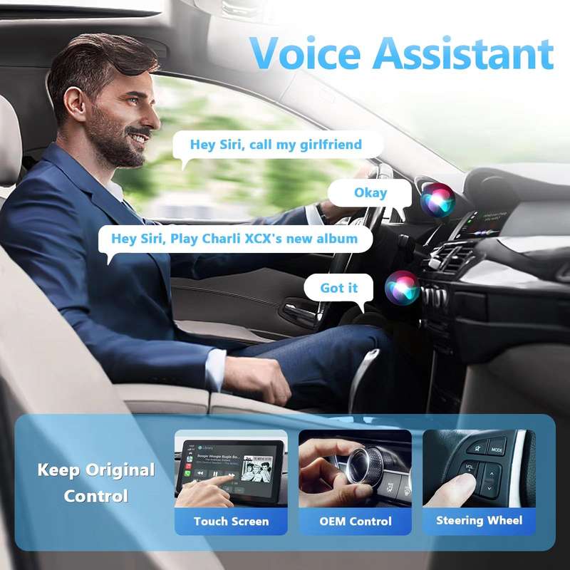 2 in 1 USB Wired to Wireless Car CarPlay / Android Auto Box Adapter(Black)