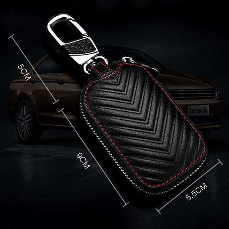 Litchi Grain PU Leather Universal Car Key Case(Brown)