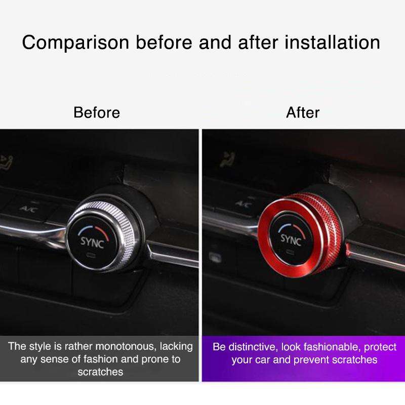 For Mazda Axela CX-30 2020-2022 2pcs Multimedia / Central Control Knob Metal Decorative Ring(Red)