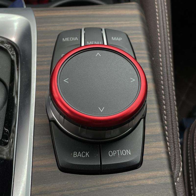 For BMW 2 / 3 / 4 / 5 / 6 / 7 Series Car Multimedia Knob Decorative Ring Cover(Blue)