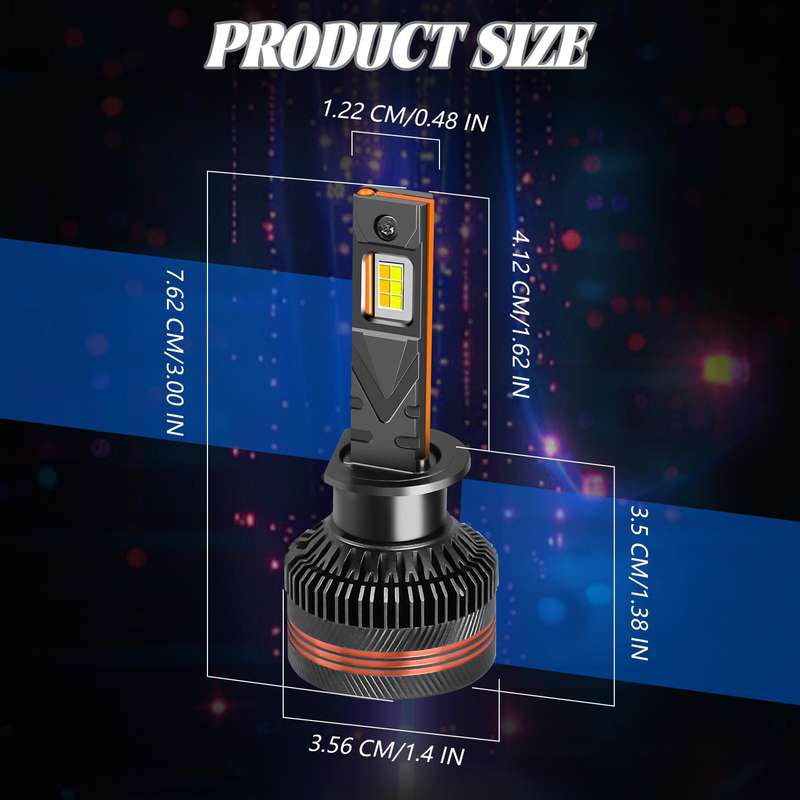 H1 2pcs/Pack 60W 8000LM 6000K Three Color Remote Control Car LED Headlight Bulb