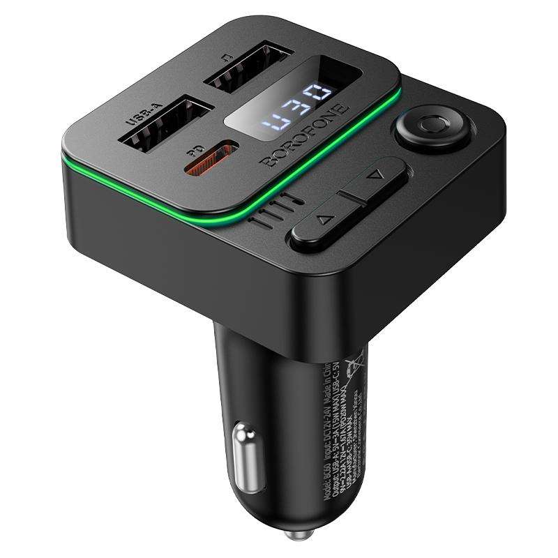 Borofone BC60 Hero 35W Car Bluetooth FM Transmitter(Black)