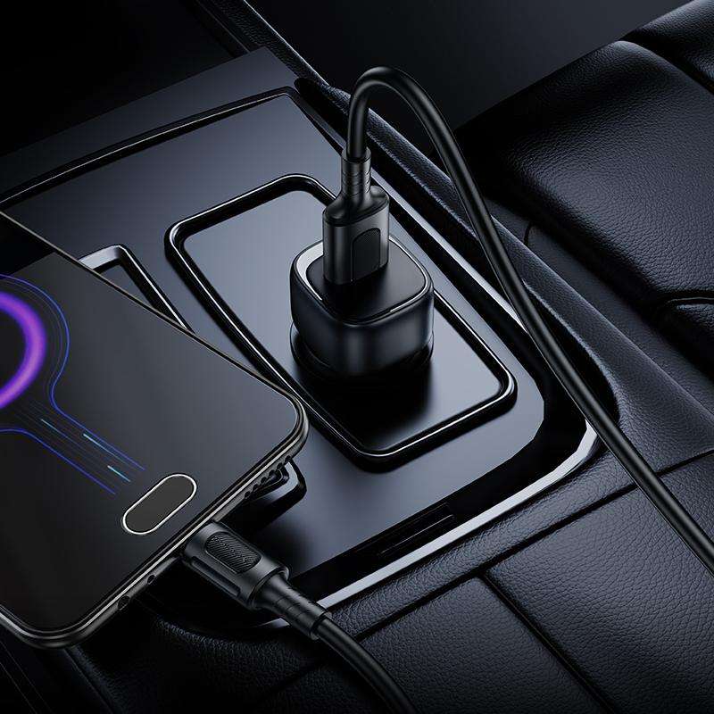 BOROFONE BZ34 Cloud QC3.0 USB Car Charger Set, with 1m USB to Micro USB Cable(White)