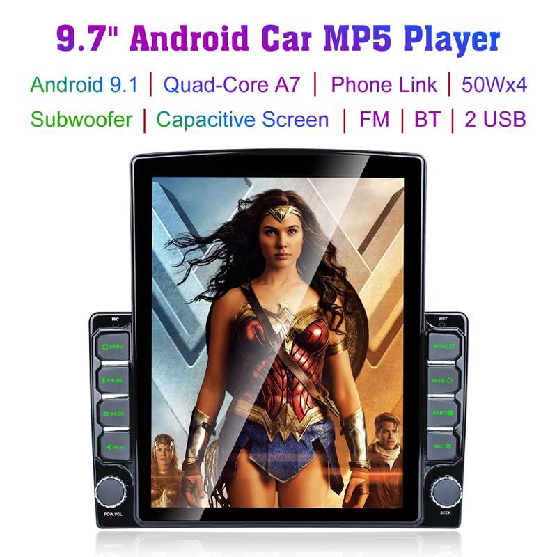 9.7 inch Vertical Screen 2.5D Glass Car Android Universal Player Navigator MP5 Integrated Machine Su