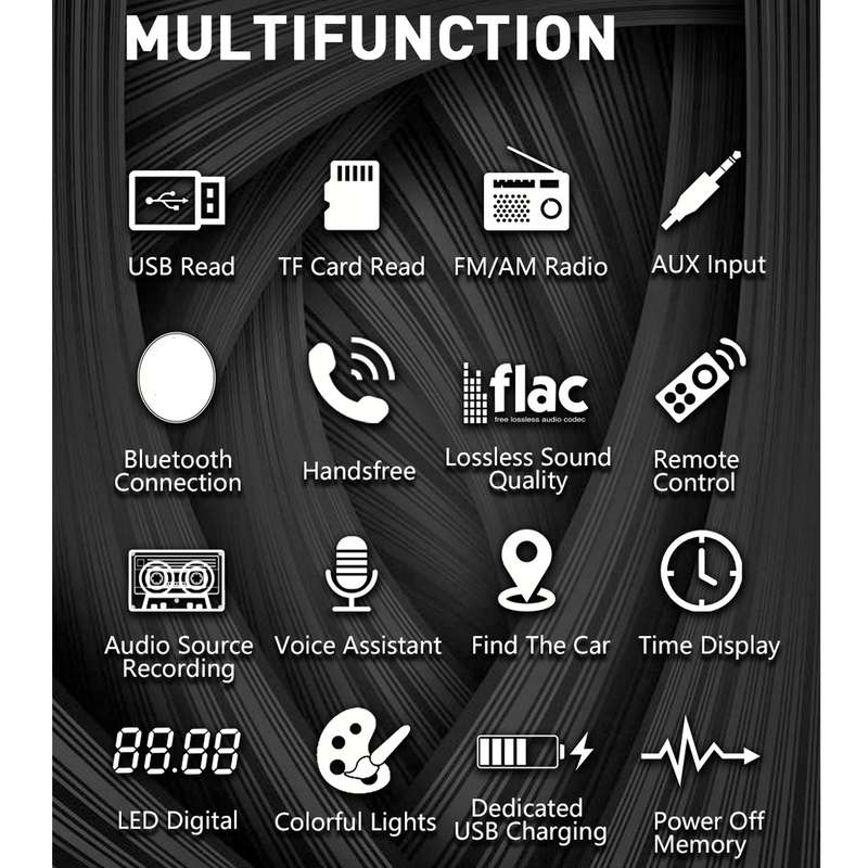 SWM-80A DC12V Car MP3 Support FM / AM & Bluetooth & Mobile Phone Voice Assistant
