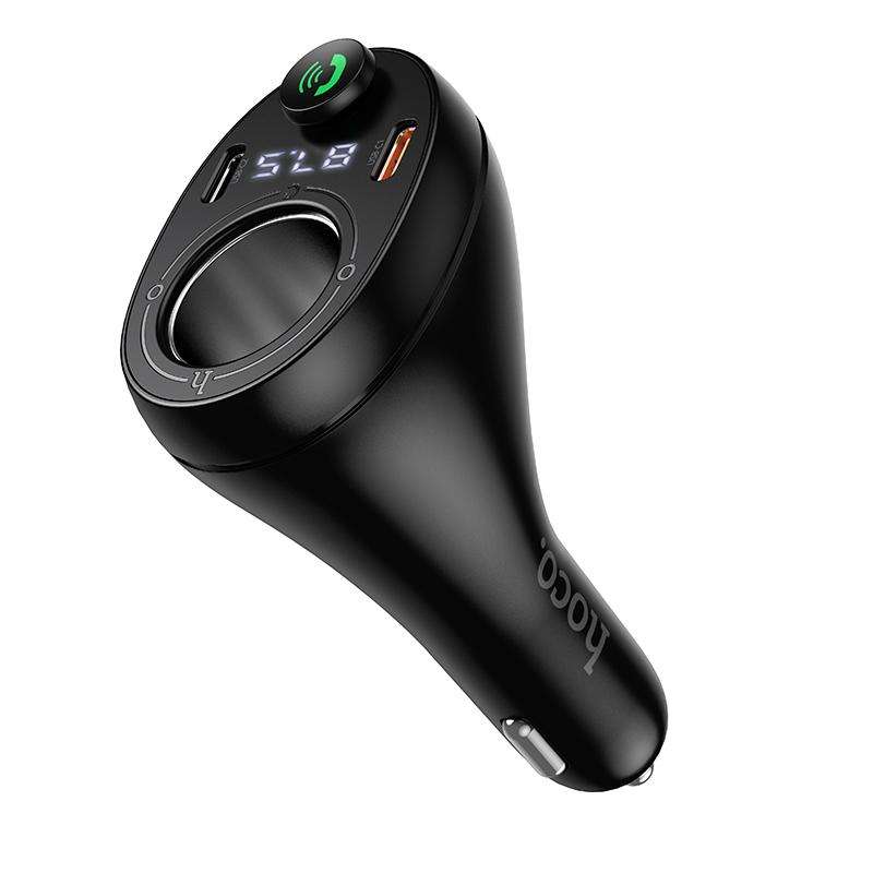 hoco E88 Star 35W Dual USB-C Ports Cigarette Lighter Car BT FM Transmitter(Black)