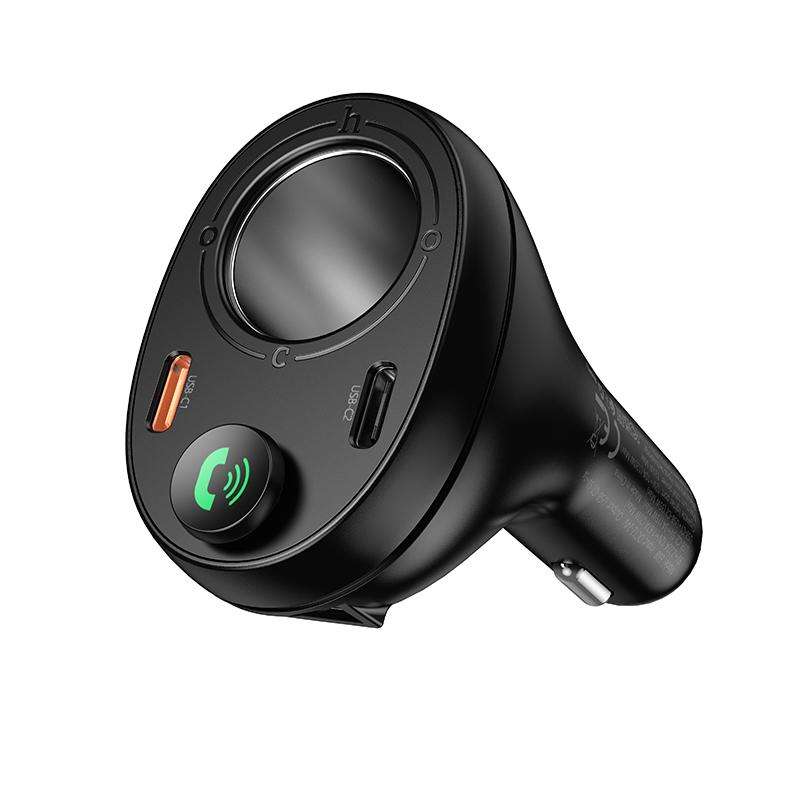 hoco E88 Star 35W Dual USB-C Ports Cigarette Lighter Car BT FM Transmitter(Black)