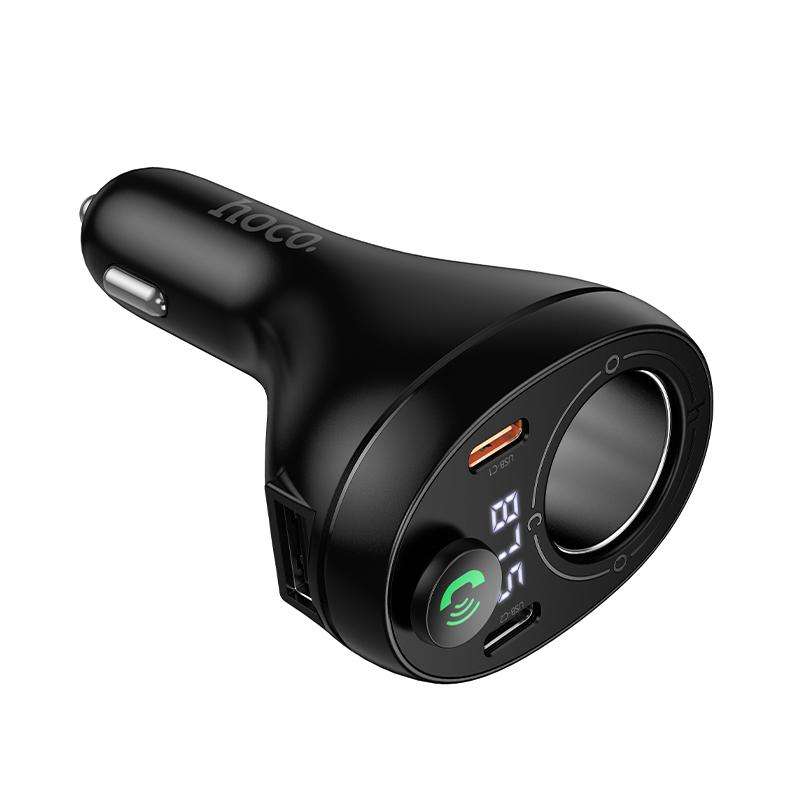 hoco E88 Star 35W Dual USB-C Ports Cigarette Lighter Car BT FM Transmitter(Black)