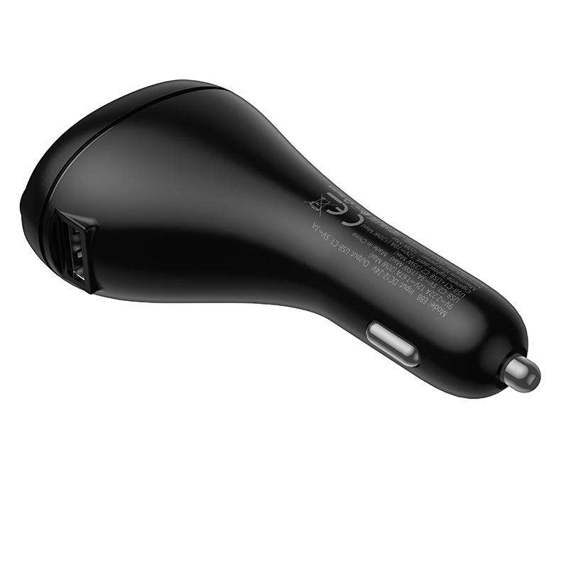 hoco E88 Star 35W Dual USB-C Ports Cigarette Lighter Car BT FM Transmitter(Black)