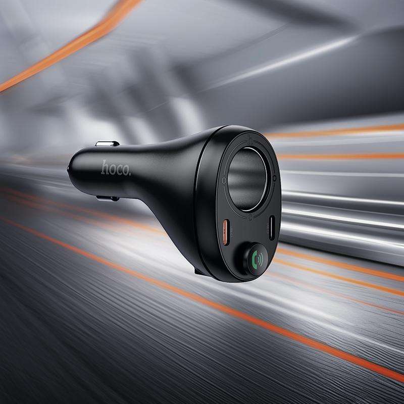 hoco E88 Star 35W Dual USB-C Ports Cigarette Lighter Car BT FM Transmitter(Black)