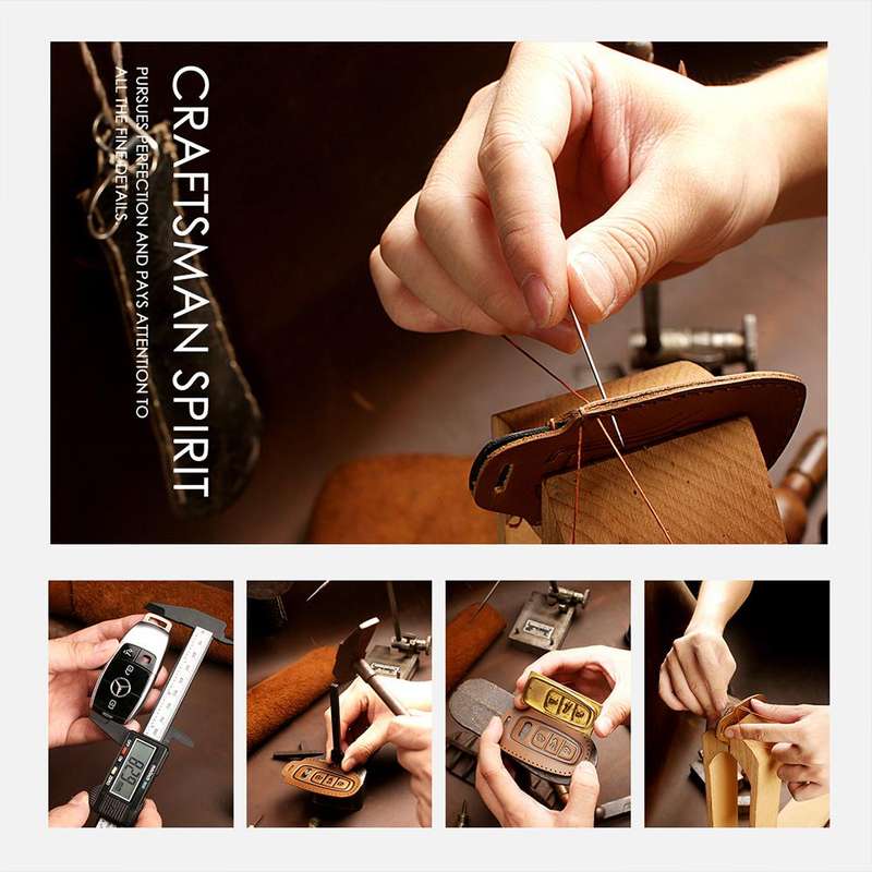 For Toyota Alphard Hallmo Crazy Horse Cowhide Car Key Protection Cover(4-button Brown)