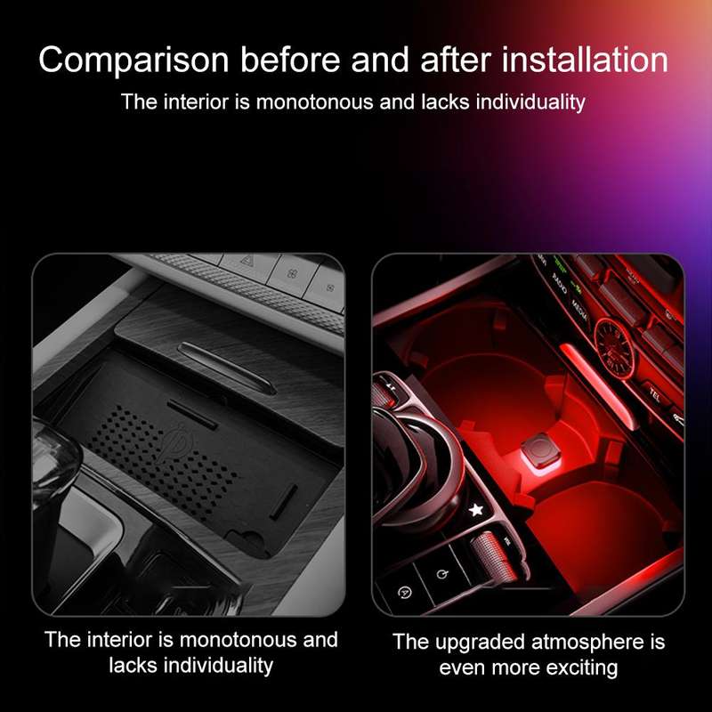 4pcs Car USB LED Atmosphere Light(White Light)