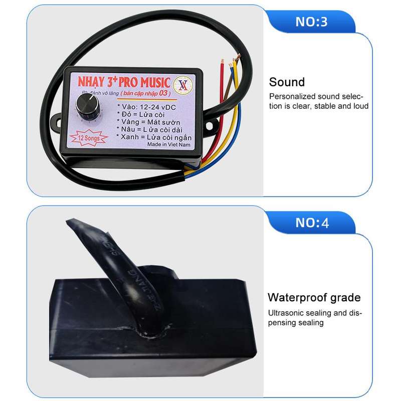 12V / 24V Universal Car Horn Controller 12 Sound Effects Sound Control Speaker(Black)
