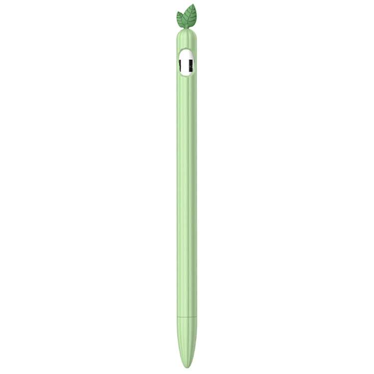 For Apple Pencil 1 Contrasting Color Mint Leaf Silicone Non-slip Protective Cover(Purple)