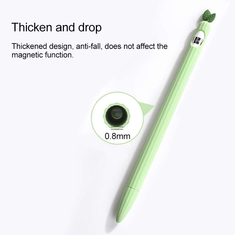 For Apple Pencil 1 Contrasting Color Mint Leaf Silicone Non-slip Protective Cover(Purple)