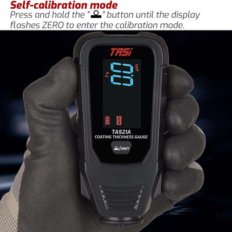 TASI TA521A Car Paint Film Meter Paint Surface Tester Coating Thickness Gauge(Black)
