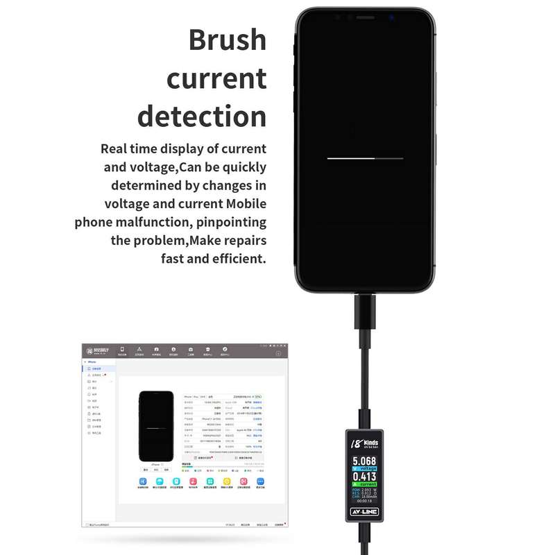 18 Kinds AV-Line 2.0 1.2m Intelligent Detection Charging Data Cable, Interface:USB to 8 Pin