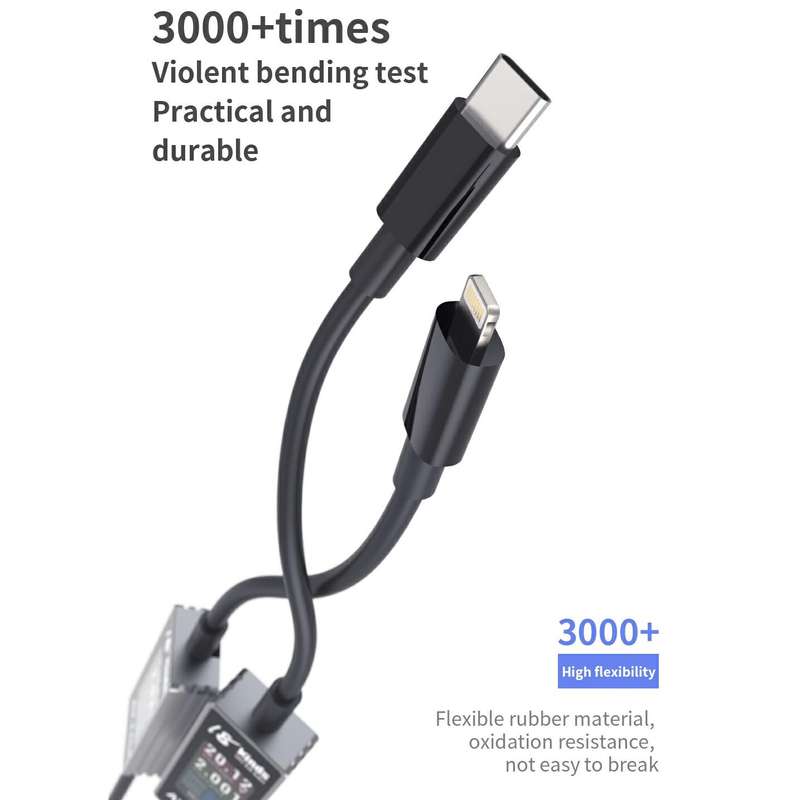 18 Kinds AV-Line Pro 1.2m Intelligent Detection Charging Data Cable, Interface:Type-C to 8 Pin