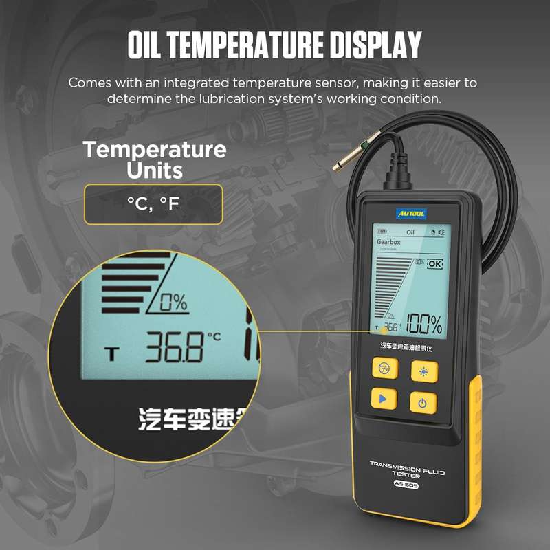 AUTOOL AS505 Car Gearbox Oil Test Detector Transmission Fluid Quality Diagnostic Tool(Black)
