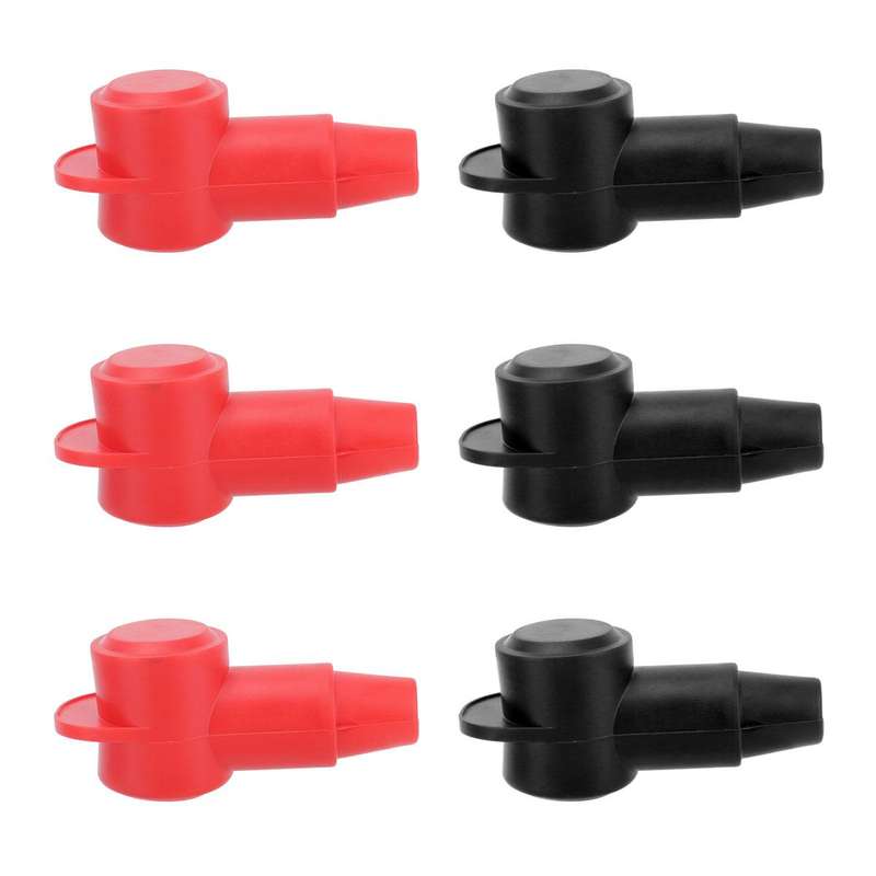 3 Pairs / Set Car Battery Pile Head PVC Protective Cover(Black + Red)