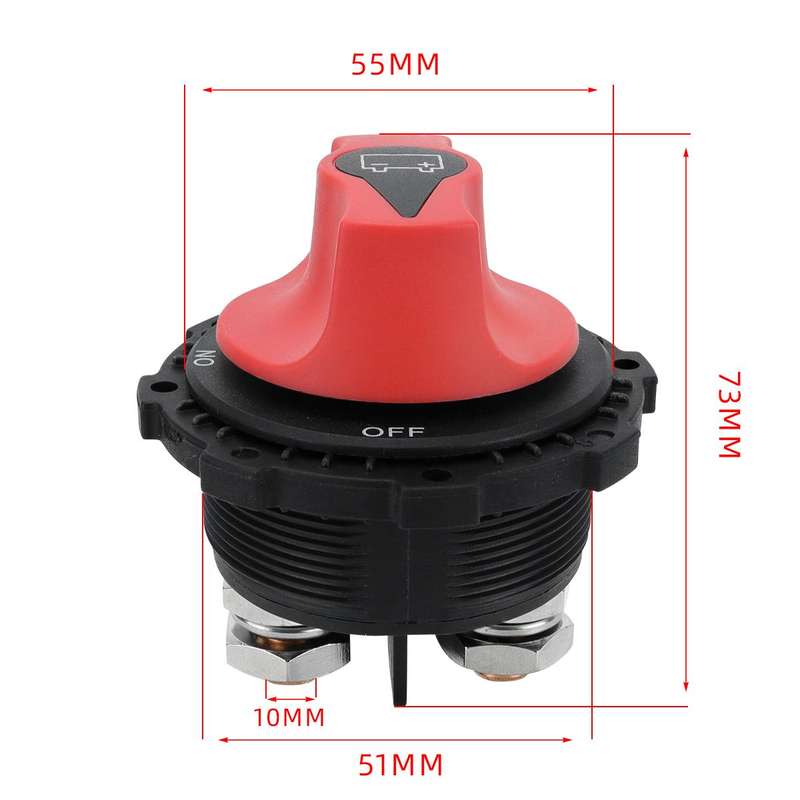 12-24V 300A Heavy-Duty DC Battery Disconnect Switch, Type:New with OUT Handle Non-removable