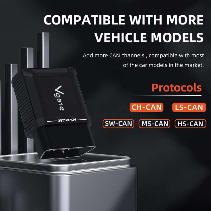 Vgate vLinker MS 12V / 24V Bluetooth Car OBD2 Scanner(Black)
