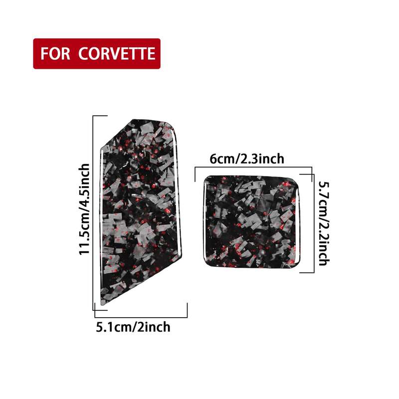 2pcs/Set Forged Gold Foil Carbon Fiber Car Trailer Hook Decorative Sticker for Chevrolet Corvette C8