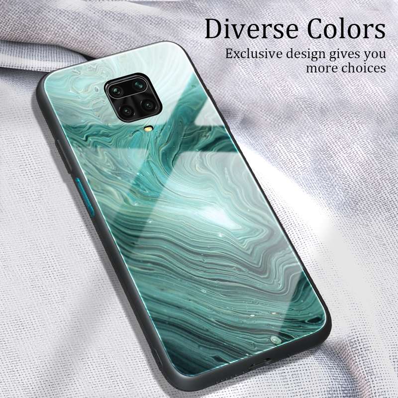 For Xiaomi Redmi Note 9S / Note 9 Pro Marble Pattern Glass Protective Case(DL05)