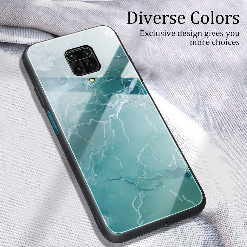 For Xiaomi Redmi Note 9S / Note 9 Pro Marble Pattern Glass Protective Case(DL05)