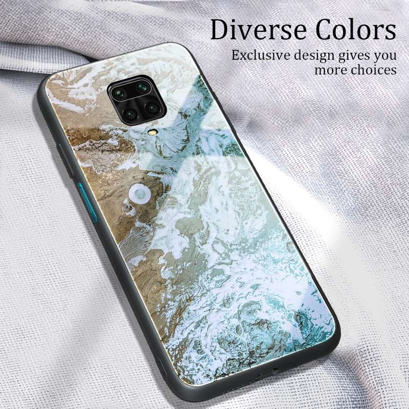 For Xiaomi Redmi Note 9S / Note 9 Pro Marble Pattern Glass Protective Case(DL05)