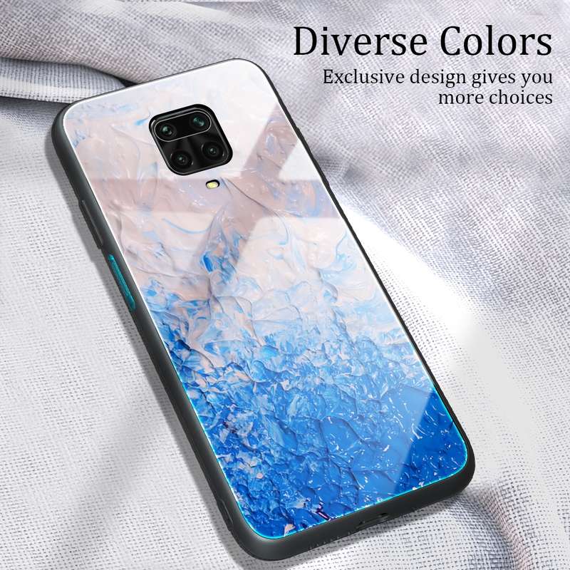 For Xiaomi Redmi Note 9S / Note 9 Pro Marble Pattern Glass Protective Case(DL05)