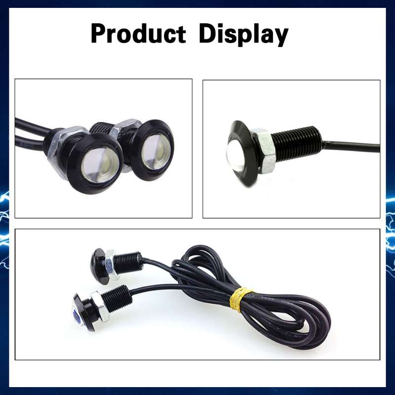 10 PCS 18mm 1.5W DC9-80V Motorcycle Eagle Eye Light Single Lens(Red Light)