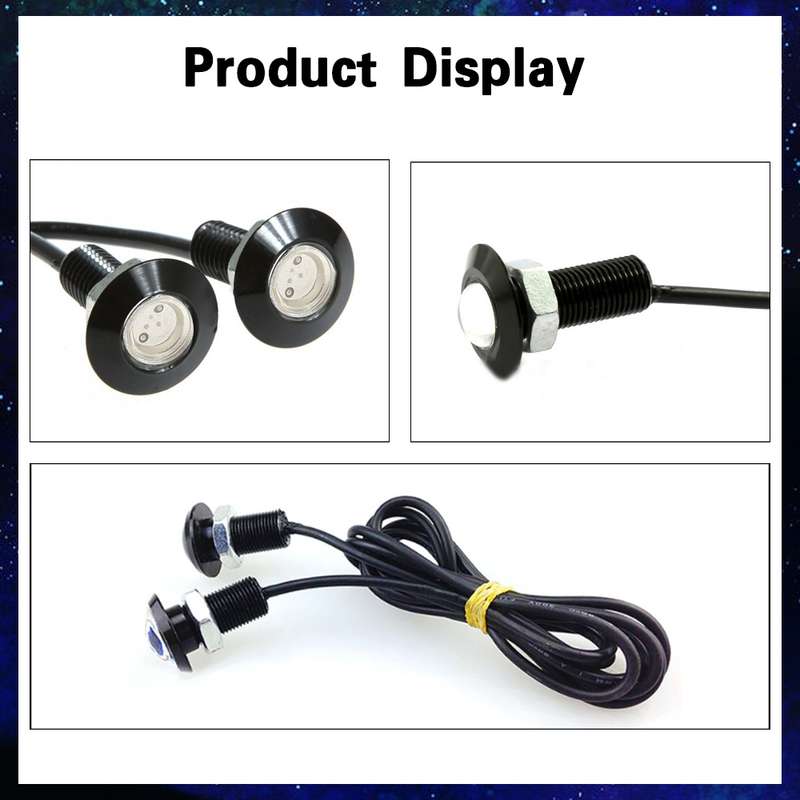 10 PCS 23mm 1.5W DC9-80V Motorcycle Eagle Eye Light Single Lens(Red Light)