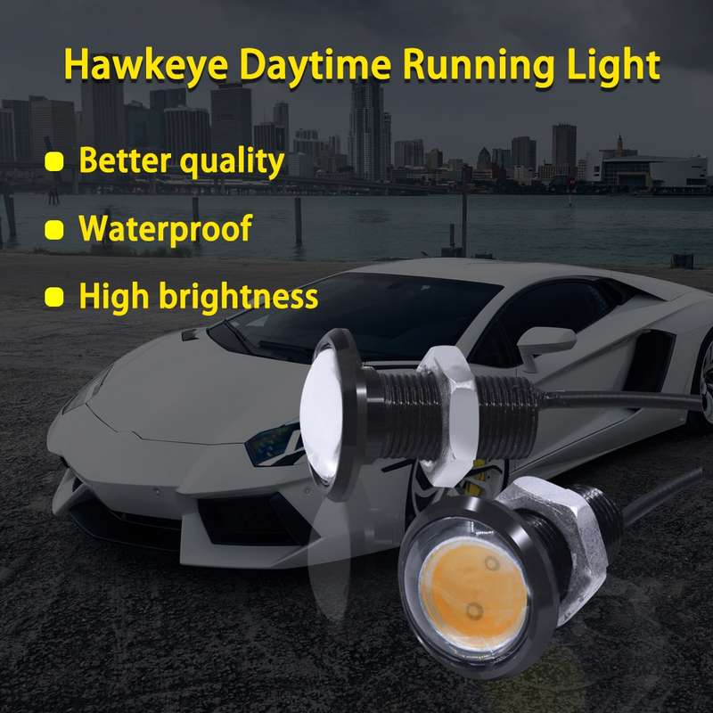 10 PCS 23mm 1.5W DC9-80V Motorcycle Eagle Eye Light Single Lens(Yellow Light)