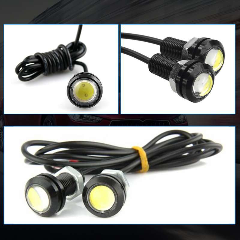 10 PCS 18mm 1.5W DC9-80V Motorcycle Eagle Eye Light Double Lens(Red Light)
