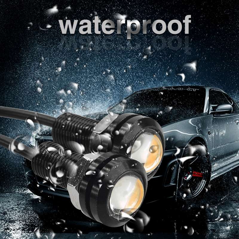 10 PCS 18mm 1.5W DC9-80V Motorcycle Eagle Eye Light Double Lens(Yellow Light)