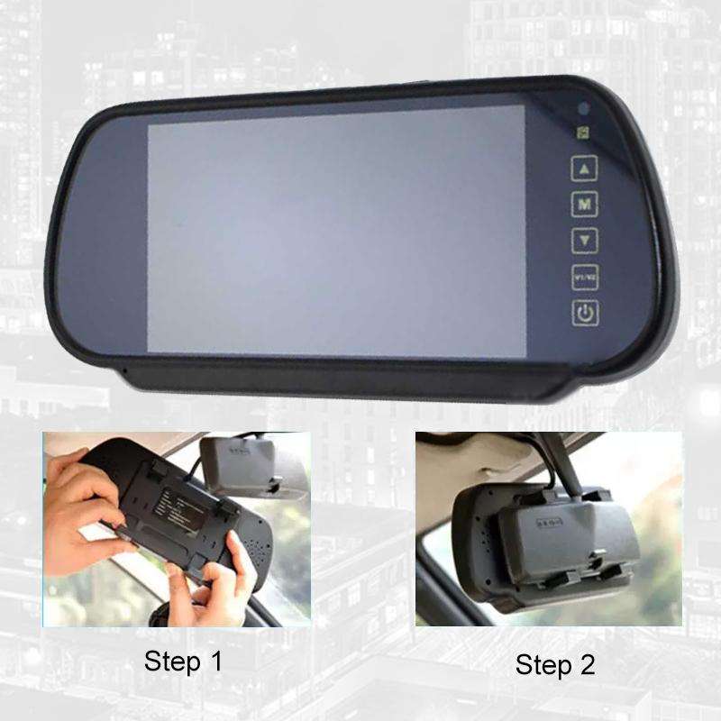7 inch IPS HD Screen AHD Touch Button Car Reversing Rearview Camera Monitor Kit(Black)