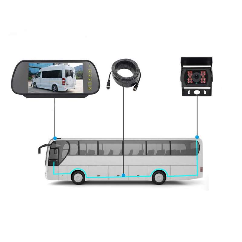 7 inch IPS HD Screen AHD Touch Button Car Reversing Rearview Camera Monitor Kit(Black)