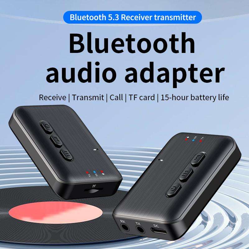 2 in 1 Car Bluetooth AUX Receiver Transmitter Bluetooth Audio Adapter(Black)