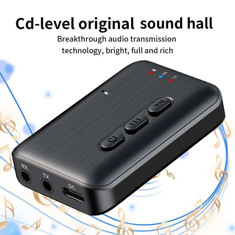 2 in 1 Car Bluetooth AUX Receiver Transmitter Bluetooth Audio Adapter(Black)