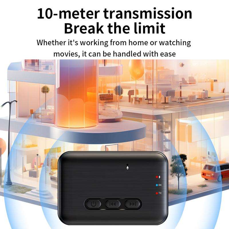2 in 1 Car Bluetooth AUX Receiver Transmitter Bluetooth Audio Adapter(Black)