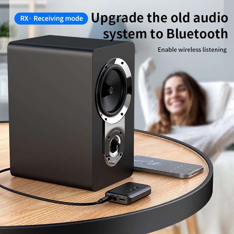 2 in 1 Car Bluetooth AUX Receiver Transmitter Bluetooth Audio Adapter(Black)