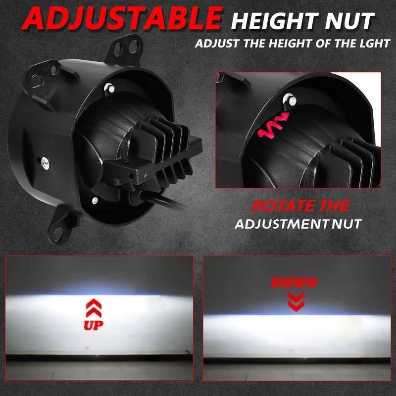 T14 2pcs/Pack 55W 3 inch High Power Dual Lens Fog Light Left and Right Mount Holder Style, For DAF T