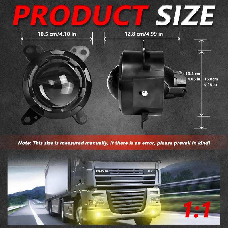 T14 2pcs/Pack 55W 3 inch High Power Dual Lens Fog Light Left and Right Mount Holder Style, For DAF T